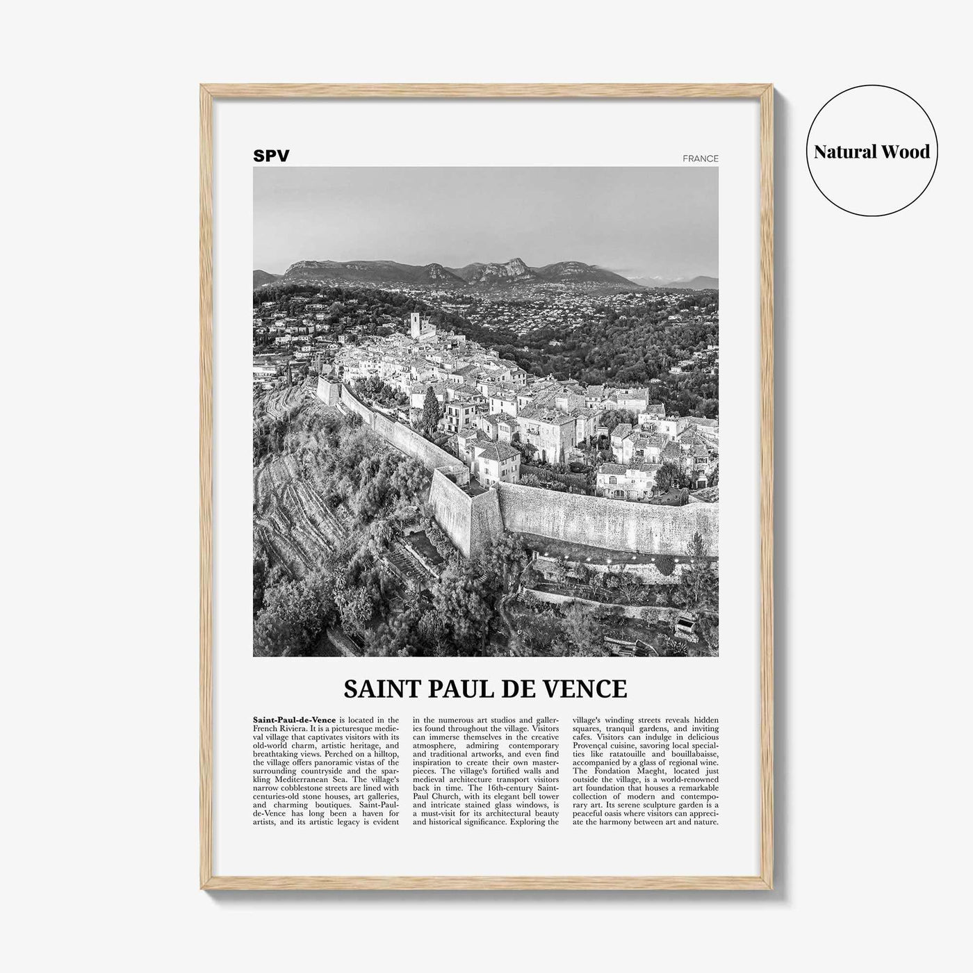 Saint Paul de Vence Print Black and White, Saint-Paul de Vence Wall Art, Saint-Paul de Vence Poster, Saint-Paul de Vence Photo, Décor, Map