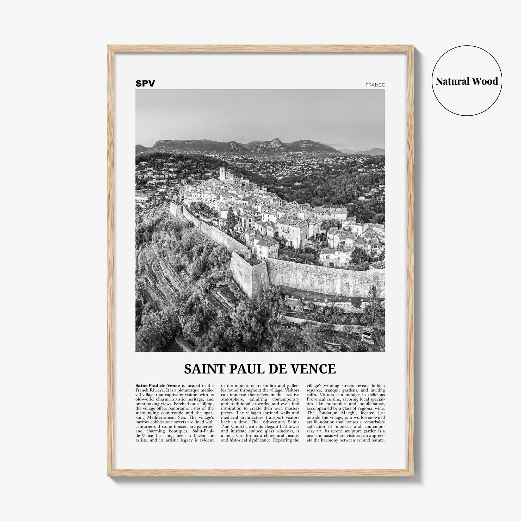 Saint Paul de Vence Print Black and White, Saint-Paul de Vence Wall Art, Saint-Paul de Vence Poster, Saint-Paul de Vence Photo, Décor, Map