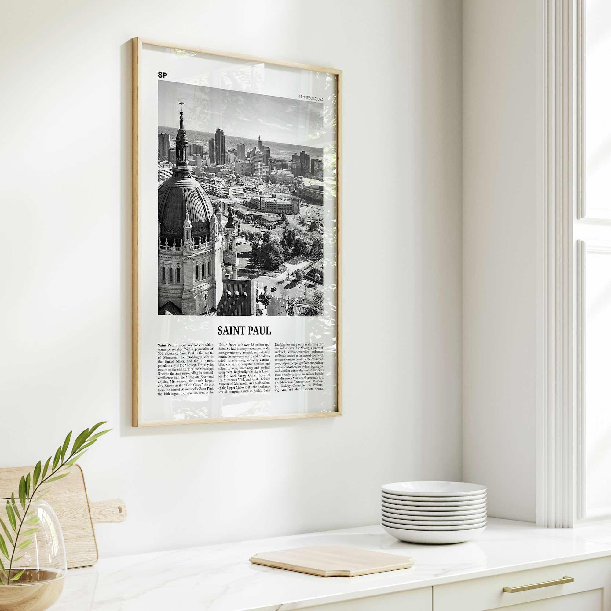 Saint Paul Print Black and White, Saint Paul Wall Art, Saint Paul Poster, Saint Paul Photo, Minnesota, USA, United States, North America