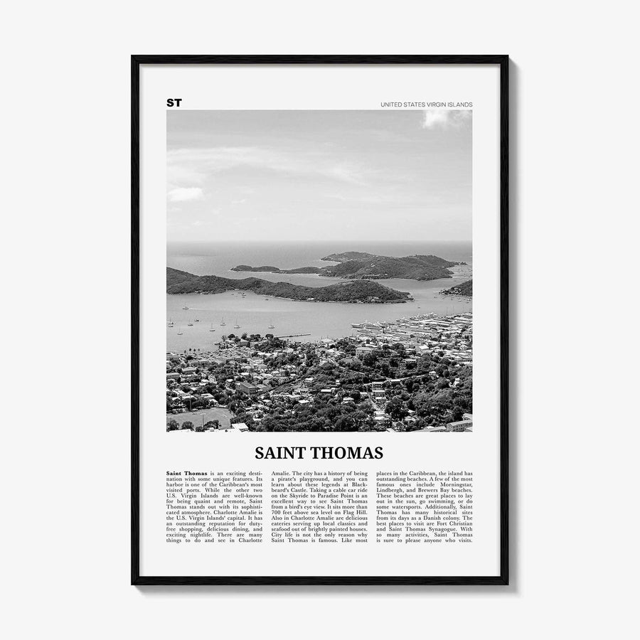 Saint Thomas Print Black and White, St Thomas Wall Art, St Thomas Poster, St Thomas Photo, Saint Thomas, United States Virgin Island