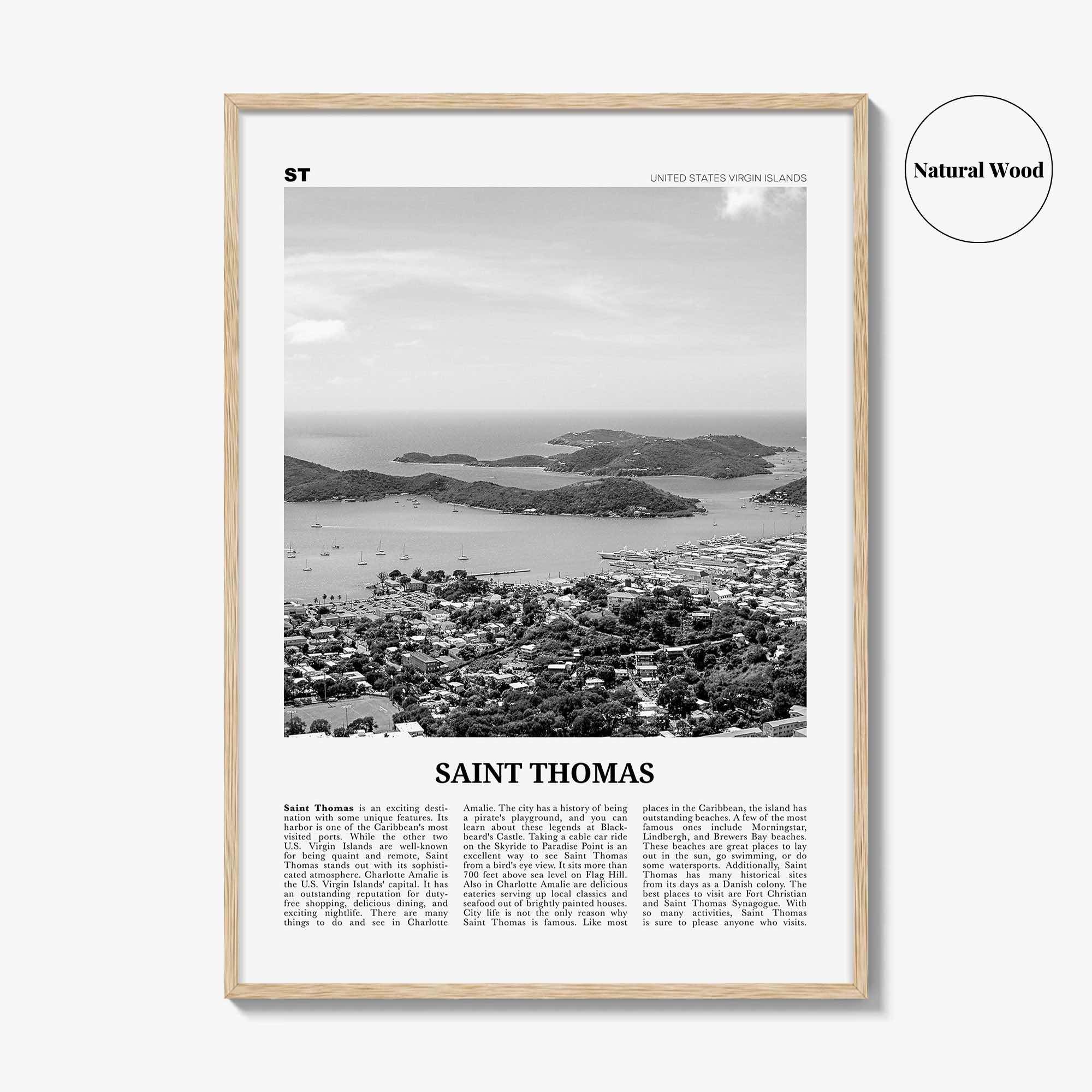 Saint Thomas Print Black and White, St Thomas Wall Art, St Thomas Poster, St Thomas Photo, Saint Thomas, United States Virgin Island