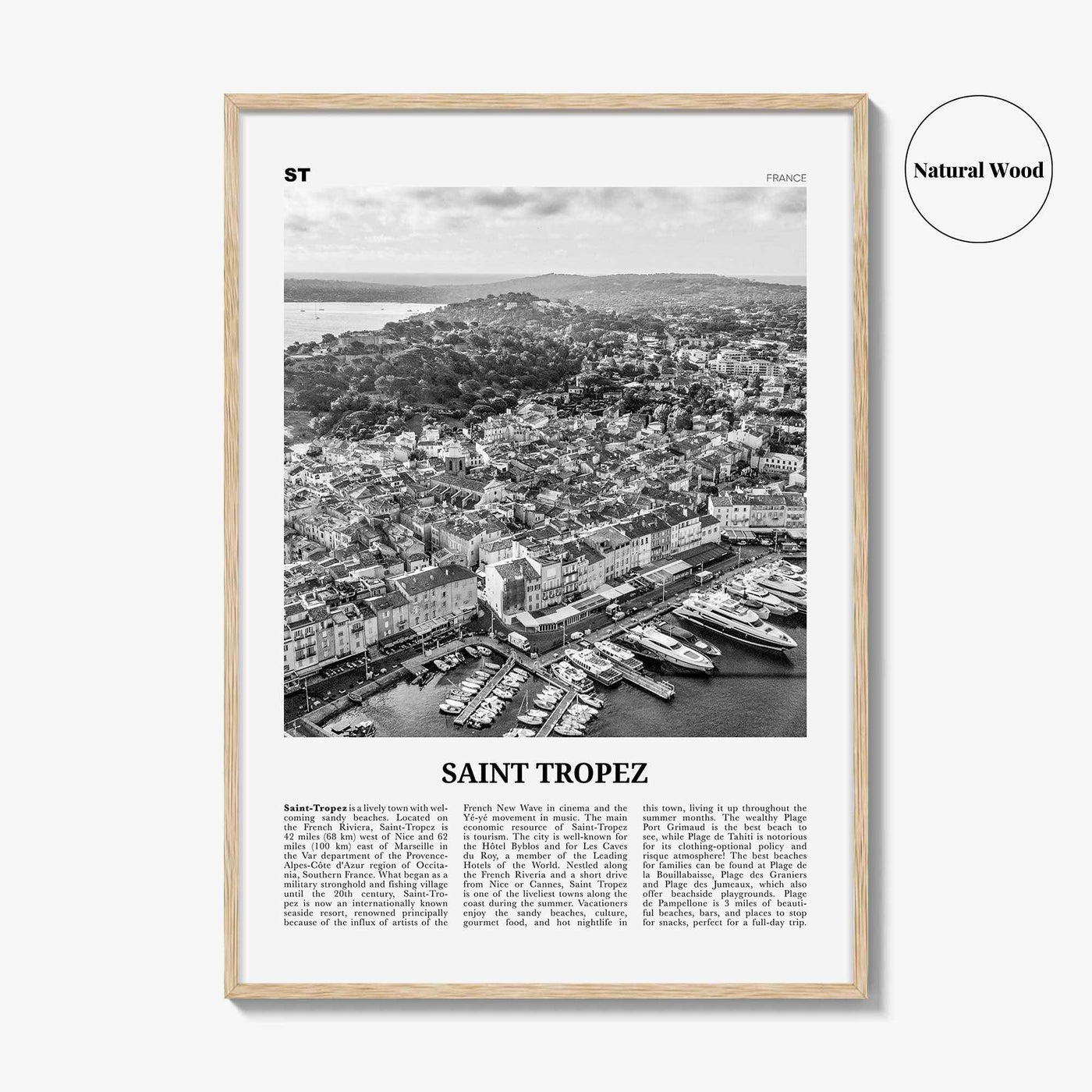 Saint Tropez Print Black and White, Saint Tropez Wall Art, Saint Tropez Poster, France, Sant-Tropetz, Alpes-Côte d'Azur, French Riviera