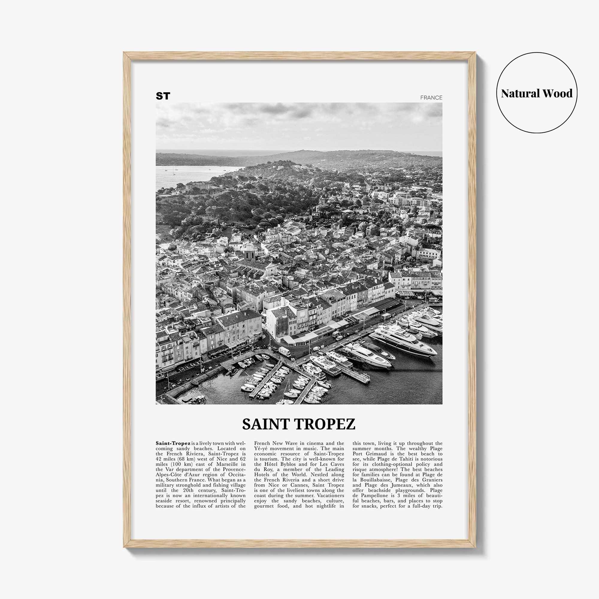 Saint Tropez Print Black and White, Saint Tropez Wall Art, Saint Tropez Poster, France, Sant-Tropetz, Alpes-Côte d'Azur, French Riviera