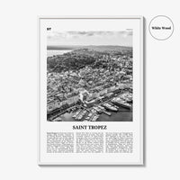 Saint Tropez Print Black and White, Saint Tropez Wall Art, Saint Tropez Poster, France, Sant-Tropetz, Alpes-Côte d'Azur, French Riviera