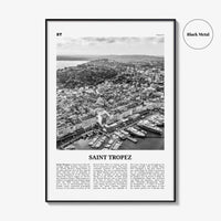 Saint Tropez Print Black and White, Saint Tropez Wall Art, Saint Tropez Poster, France, Sant-Tropetz, Alpes-Côte d'Azur, French Riviera