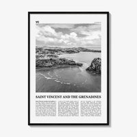 Saint Vincent and the Grenadines Print Black and White, Saint Vincent Wall Art, Saint Vincent Poster, Lesser Antilles, Caribbean