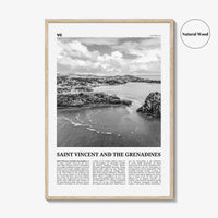 Saint Vincent and the Grenadines Print Black and White, Saint Vincent Wall Art, Saint Vincent Poster, Lesser Antilles, Caribbean