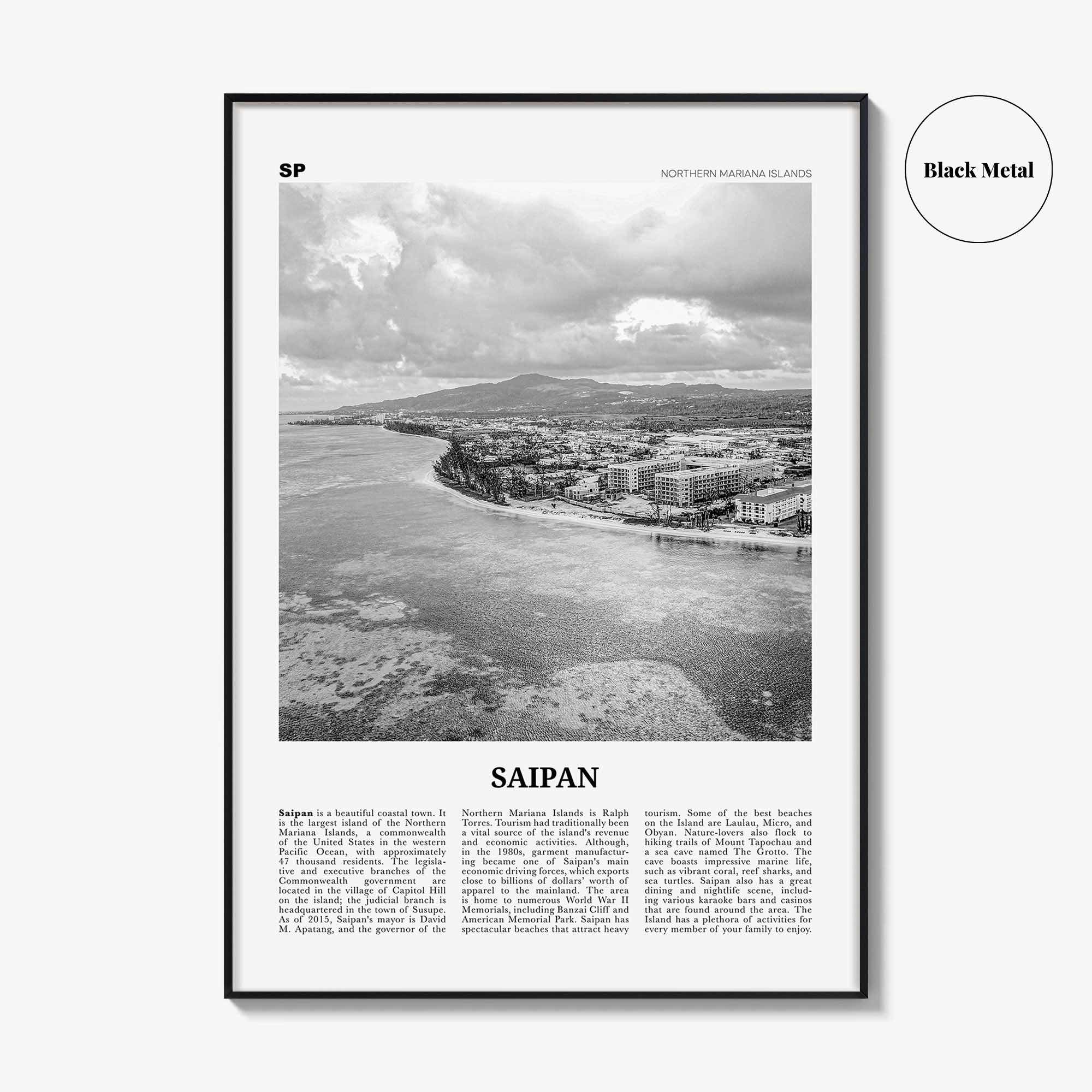 Saipan Print Black and White, Saipan Wall Art, Saipan Poster, Saipan Photo, Saipan Wall Décor, Saipán, 彩帆島, Northern Mariana Islands