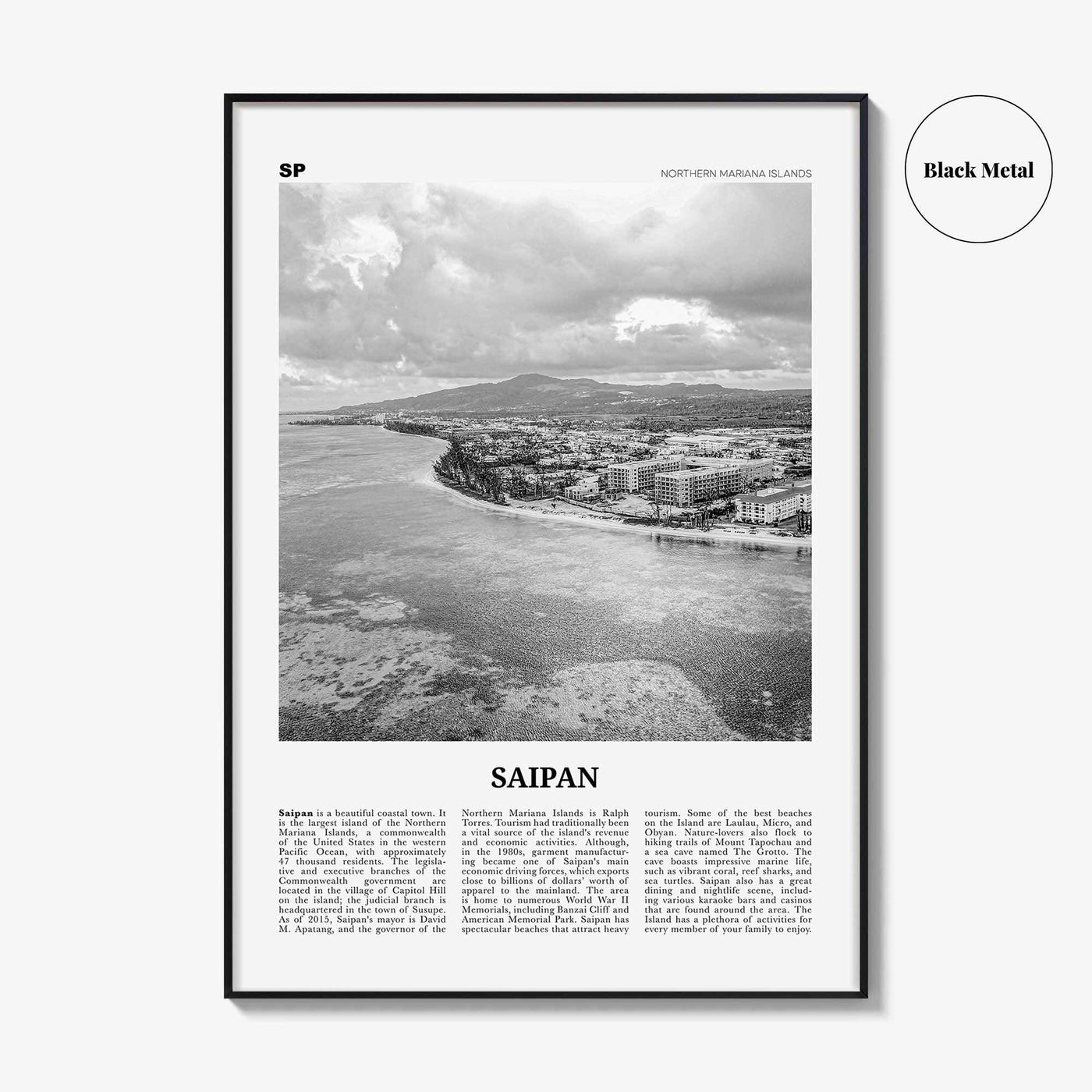 Saipan Print Black and White, Saipan Wall Art, Saipan Poster, Saipan Photo, Saipan Wall Décor, Saipán, 彩帆島, Northern Mariana Islands