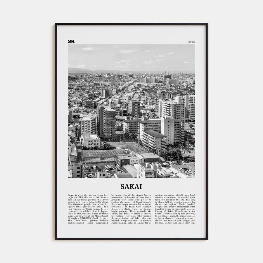Sakai Travel B&W Poster