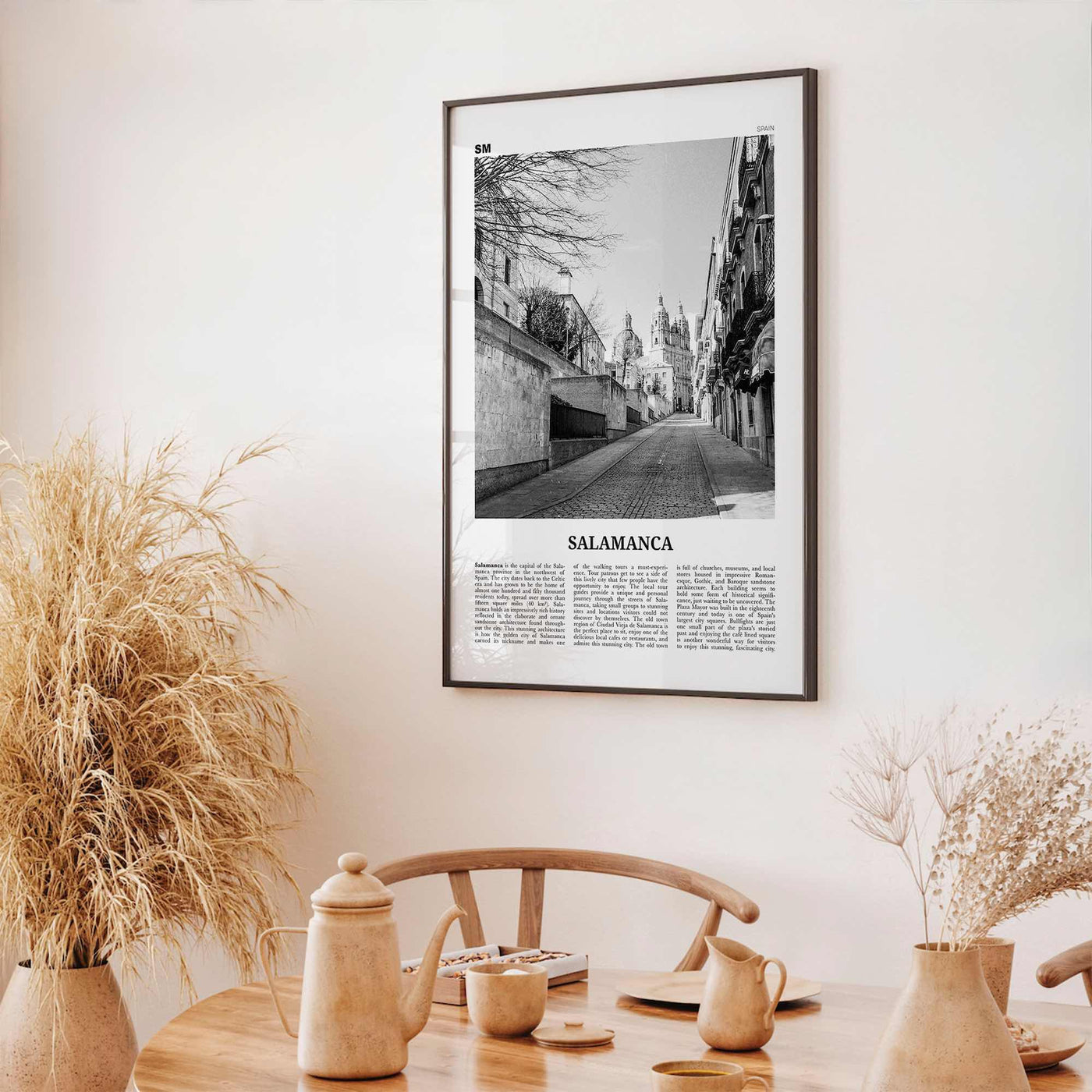 Salamanca Print Black and White, Salamanca Wall Art, Salamanca Poster, Salamanca Photo, Salamanca Map, Spain