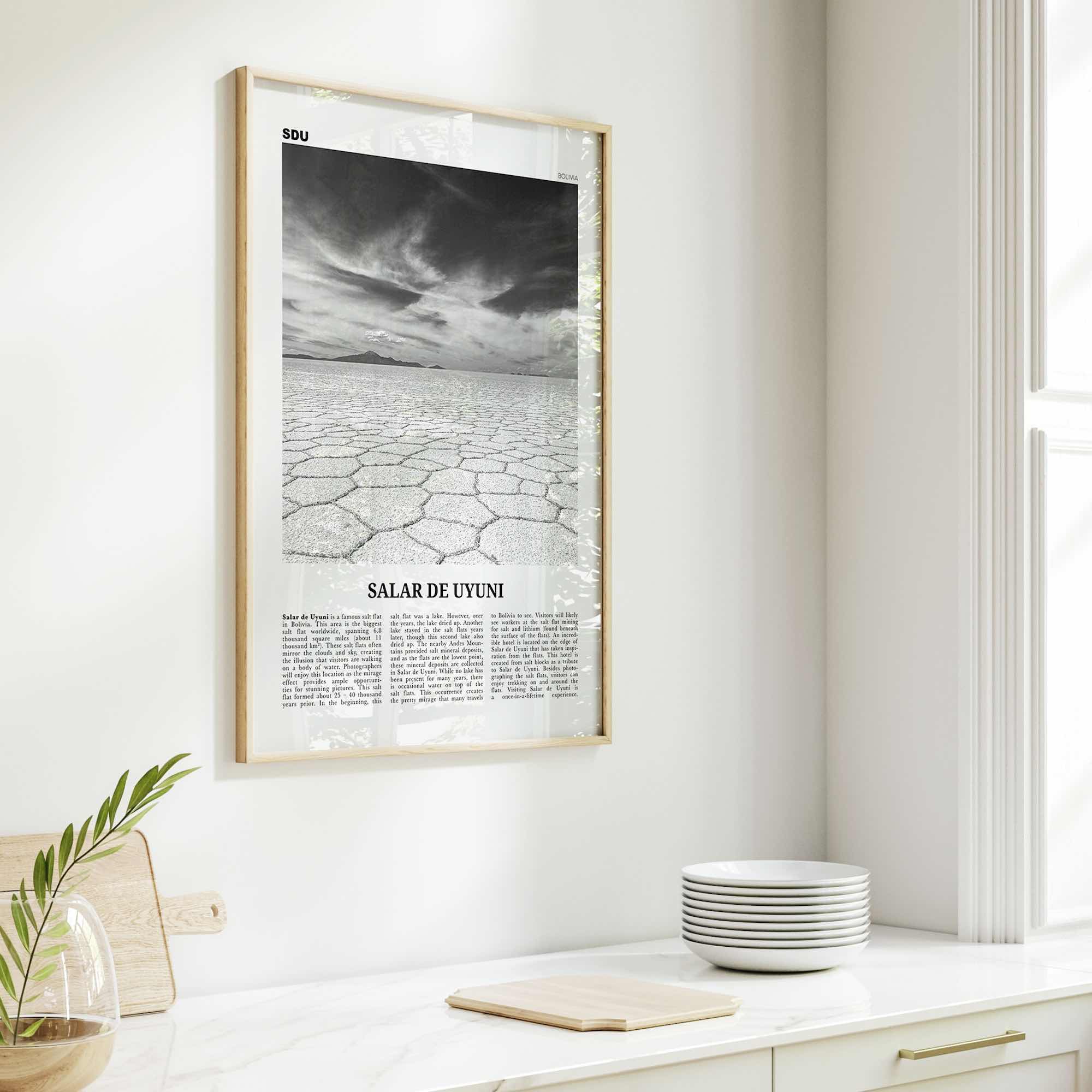 Salar de Uyuni Print Black and White, Salar de Uyuni Wall Art, Salar de Uyuni Poster, Salar de Uyuni Photo, Salar de Uyuni Décor, Bolivia