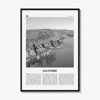Salcombe Print Black and White, Salcombe Wall Art, Salcombe Poster, Salcombe Photo, Salcombe Wall Décor, England, UK, United Kingdom