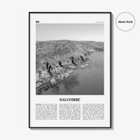 Salcombe Print Black and White, Salcombe Wall Art, Salcombe Poster, Salcombe Photo, Salcombe Wall Décor, England, UK, United Kingdom