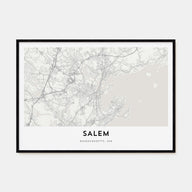 Salem, Massachusetts Map Landscape Poster