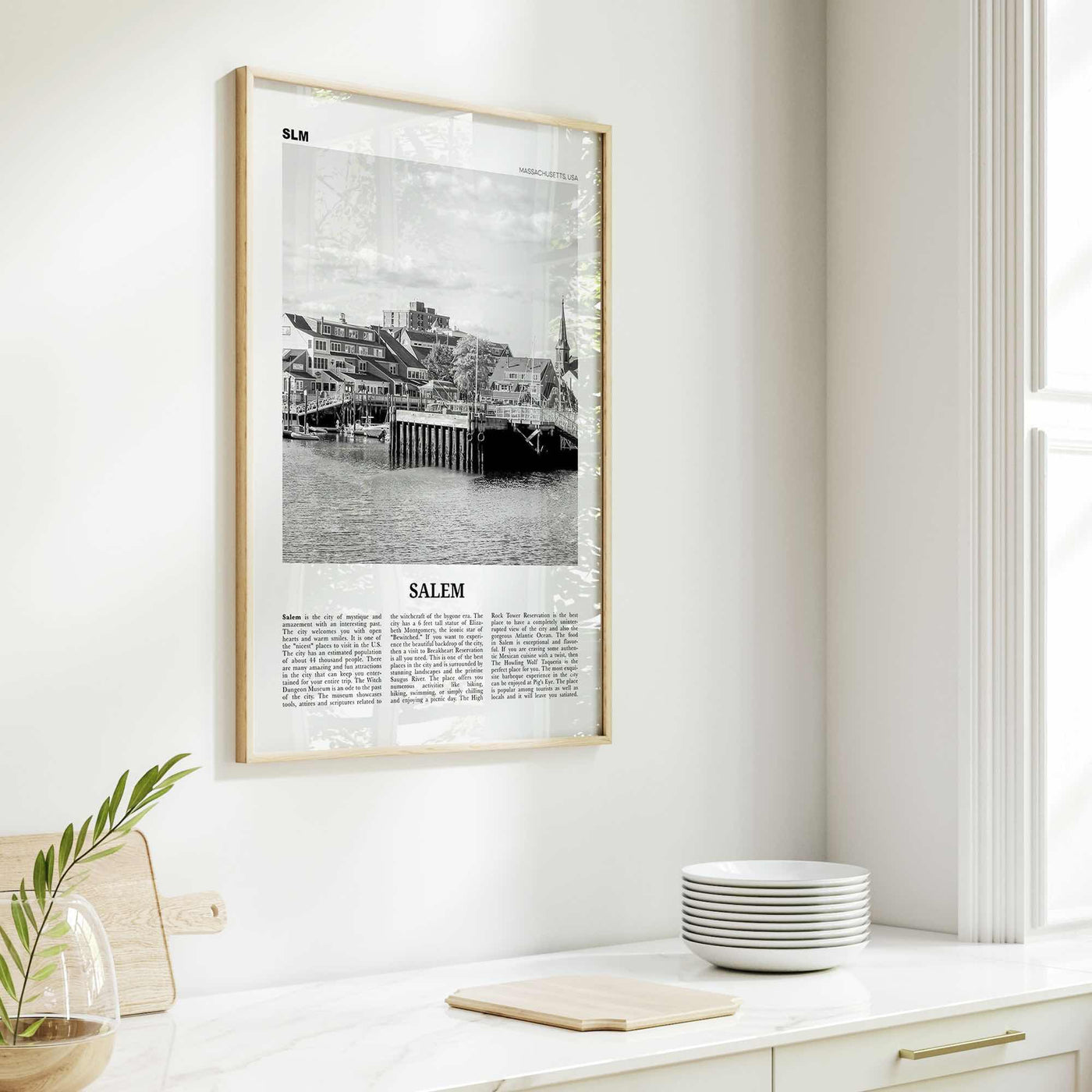 Salem Print Black and White Massachusetts, Salem Wall Art, Salem Poster, Salem Photo, Salem Wall Décor, Massachusetts, USA, United States