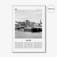 Salem Print Black and White Massachusetts, Salem Wall Art, Salem Poster, Salem Photo, Salem Wall Décor, Massachusetts, USA, United States