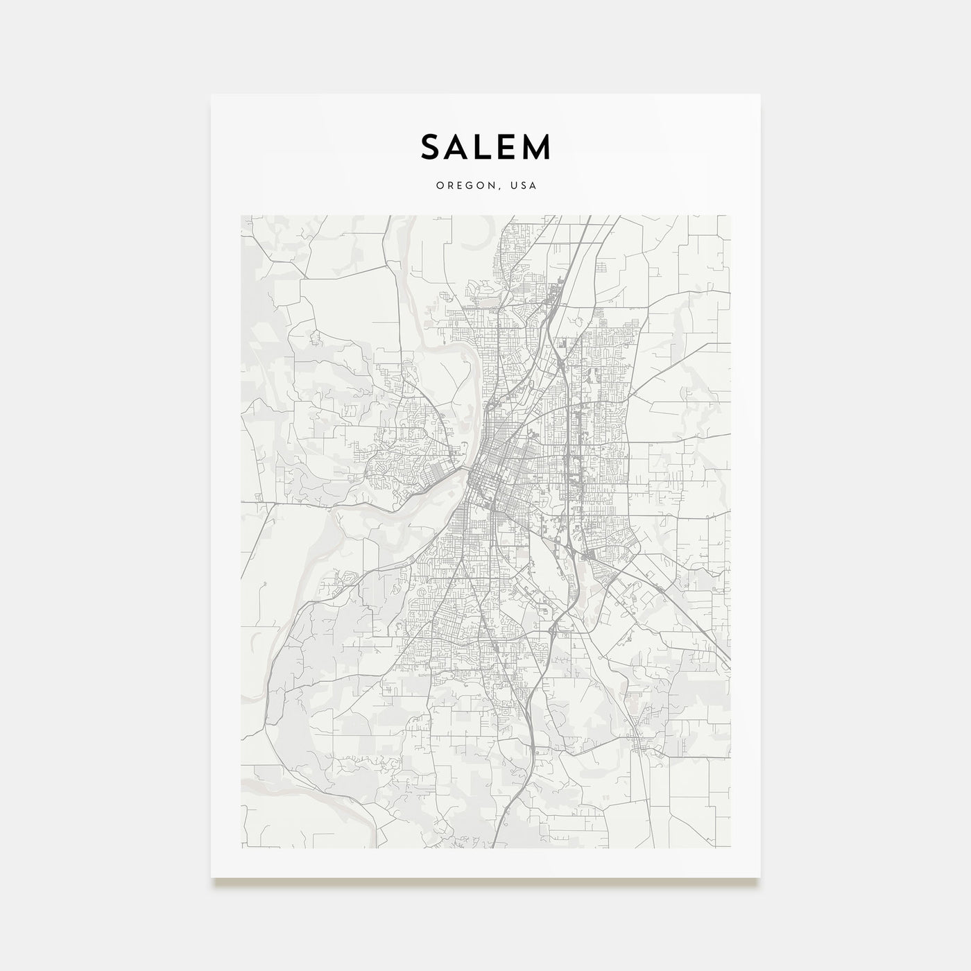 Salem, Oregon Map Portrait Poster
