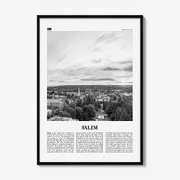 Salem Print Black and White Oregon, Salem Wall Art, Salem Poster, Salem Photo, Salem Map, Oregon, USA, United States
