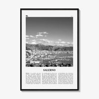 Salerno Print Black and White, Salerno Wall Art, Salerno Poster, Salerno Photo, Salerno Wall Décor, Salerno Map, Italy