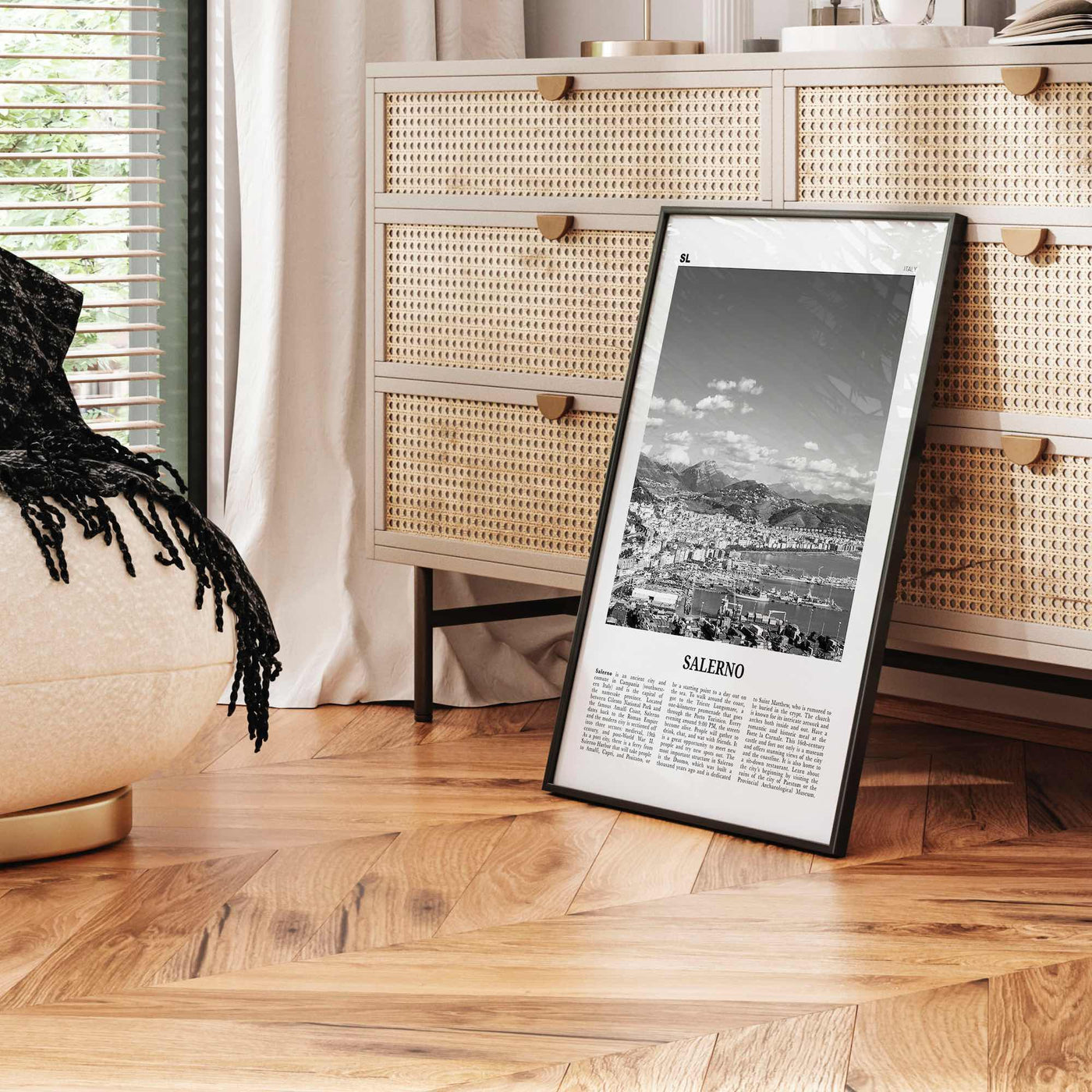 Salerno Print Black and White, Salerno Wall Art, Salerno Poster, Salerno Photo, Salerno Wall Décor, Salerno Map, Italy