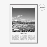 Salerno Print Black and White, Salerno Wall Art, Salerno Poster, Salerno Photo, Salerno Wall Décor, Salerno Map, Italy