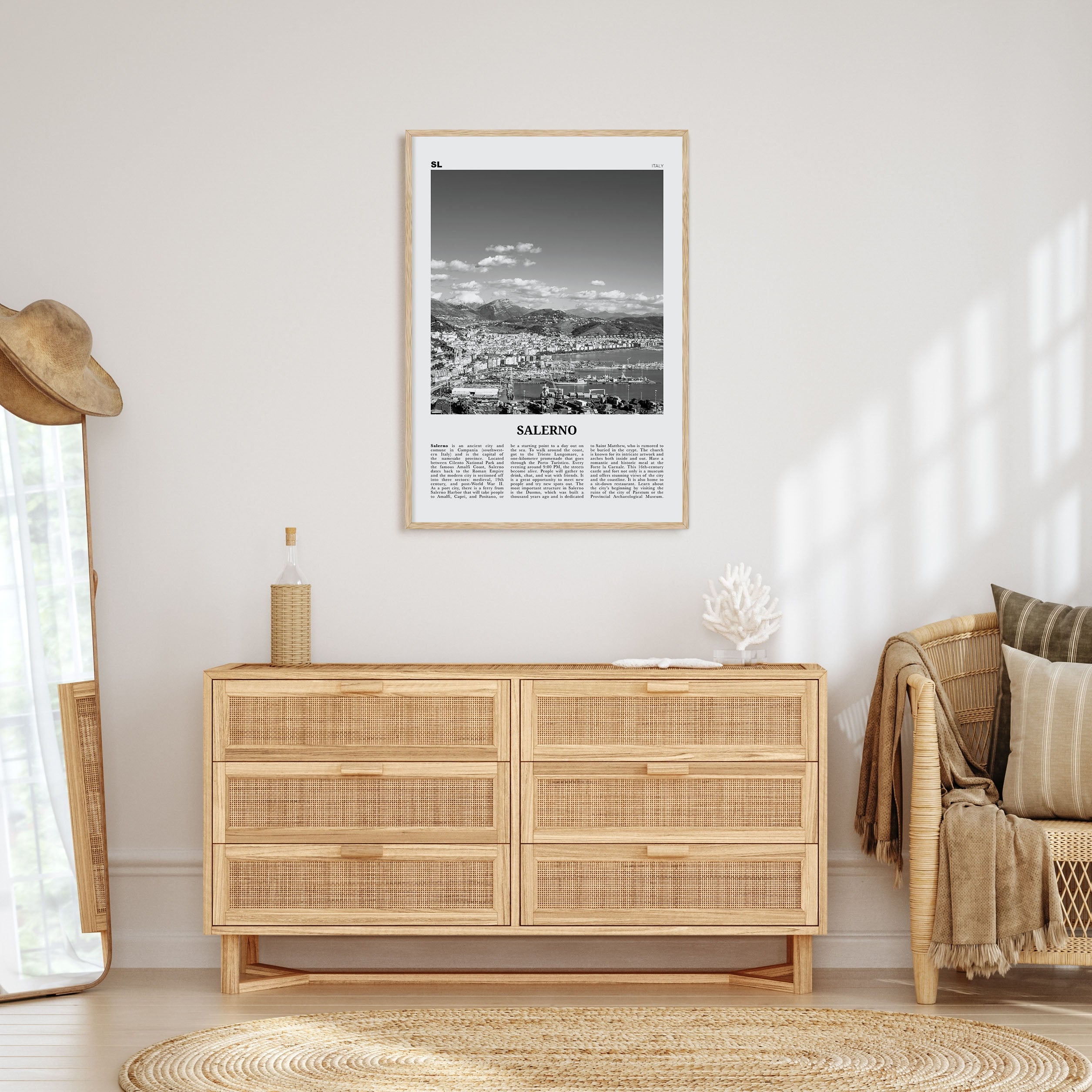 Salerno Travel B&W Poster