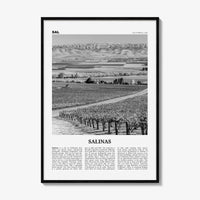 Salinas Print Black and White, Salinas Wall Art, Salinas Poster, Salinas Photo, Salinas Wall Décor, California, USA, United States