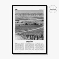 Salinas Print Black and White, Salinas Wall Art, Salinas Poster, Salinas Photo, Salinas Wall Décor, California, USA, United States