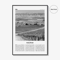 Salinas Print Black and White, Salinas Wall Art, Salinas Poster, Salinas Photo, Salinas Wall Décor, California, USA, United States