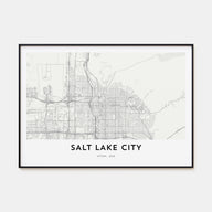 Salt Lake City Map Landscape Poster