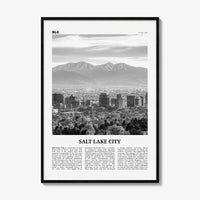 Salt Lake City Print Black and White No 1, Salt Lake Wall Art, Salt Lake Poster, Salt Lake Photo, Utah, USA, United States North America