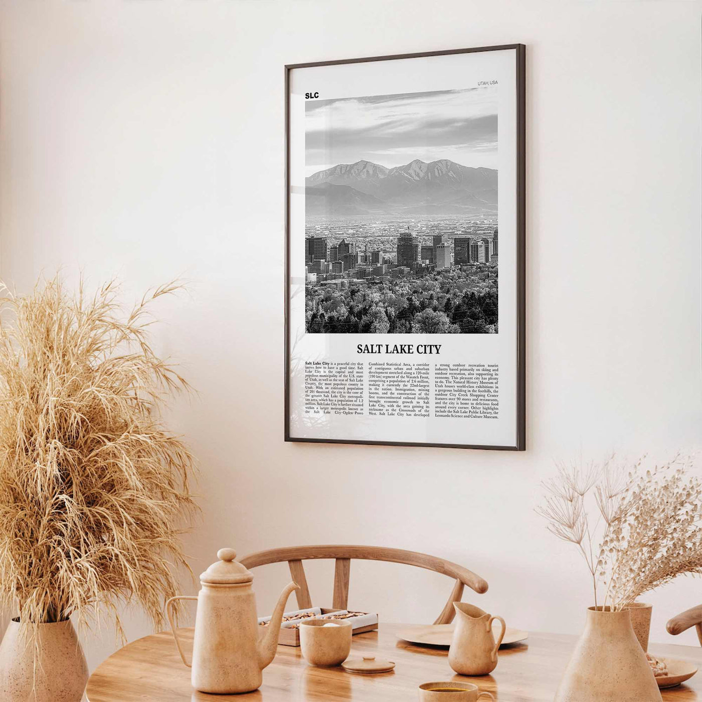 Salt Lake City Print Black and White No 1, Salt Lake Wall Art, Salt Lake Poster, Salt Lake Photo, Utah, USA, United States North America