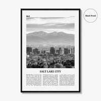 Salt Lake City Print Black and White No 1, Salt Lake Wall Art, Salt Lake Poster, Salt Lake Photo, Utah, USA, United States North America