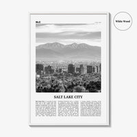 Salt Lake City Print Black and White No 1, Salt Lake Wall Art, Salt Lake Poster, Salt Lake Photo, Utah, USA, United States North America