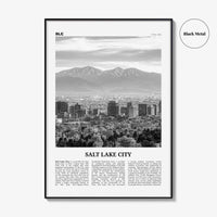 Salt Lake City Print Black and White No 1, Salt Lake Wall Art, Salt Lake Poster, Salt Lake Photo, Utah, USA, United States North America