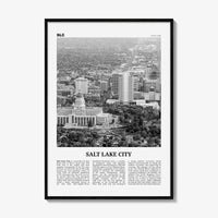 Salt Lake City Print Black and White No 2, Salt Lake Wall Art, Salt Lake Poster, Salt Lake Photo, Utah, USA, United States North America