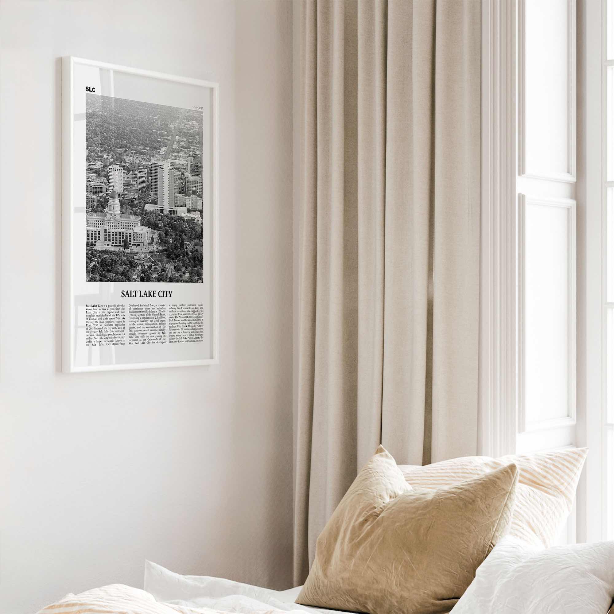 Salt Lake City Print Black and White No 2, Salt Lake Wall Art, Salt Lake Poster, Salt Lake Photo, Utah, USA, United States North America