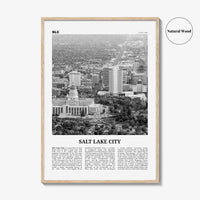 Salt Lake City Print Black and White No 2, Salt Lake Wall Art, Salt Lake Poster, Salt Lake Photo, Utah, USA, United States North America