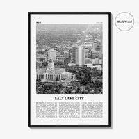 Salt Lake City Print Black and White No 2, Salt Lake Wall Art, Salt Lake Poster, Salt Lake Photo, Utah, USA, United States North America
