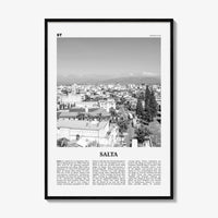 Salta Print Black and White, Salta Wall Art, Salta Poster, Salta Photo, Salta Wall Décor, Salta Map, Argentina