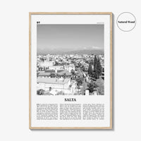 Salta Print Black and White, Salta Wall Art, Salta Poster, Salta Photo, Salta Wall Décor, Salta Map, Argentina