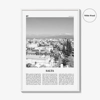 Salta Print Black and White, Salta Wall Art, Salta Poster, Salta Photo, Salta Wall Décor, Salta Map, Argentina