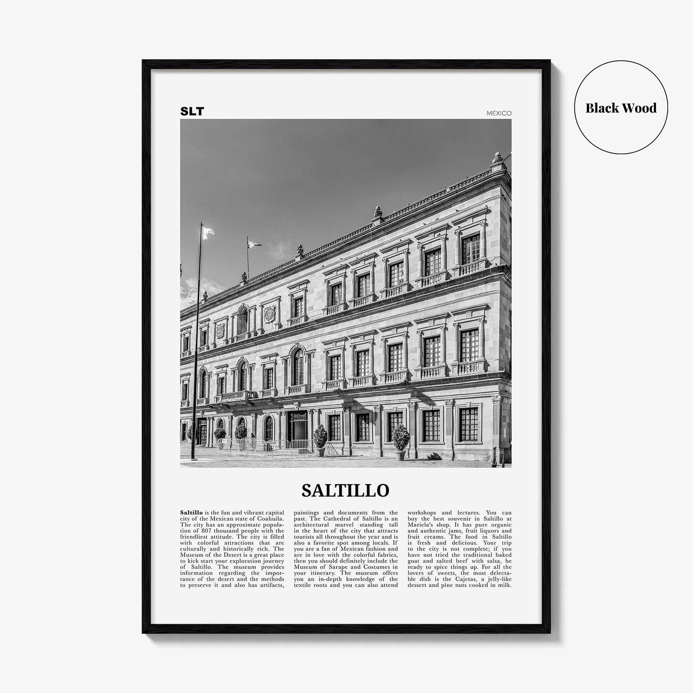 Saltillo Print Black and White, Saltillo Wall Art, Saltillo Poster, Saltillo Photo, Saltillo Wall Décor, Mexico