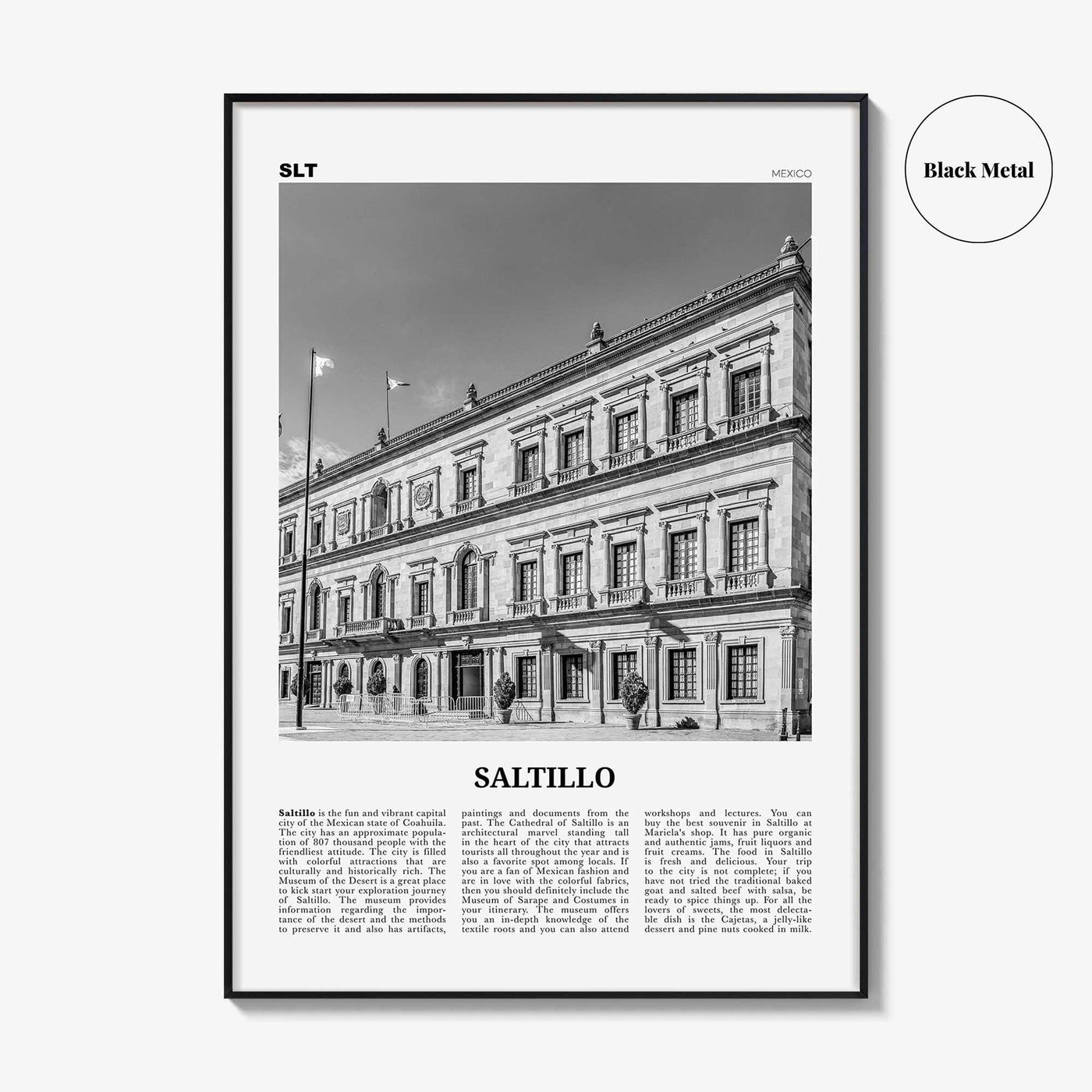 Saltillo Print Black and White, Saltillo Wall Art, Saltillo Poster, Saltillo Photo, Saltillo Wall Décor, Mexico