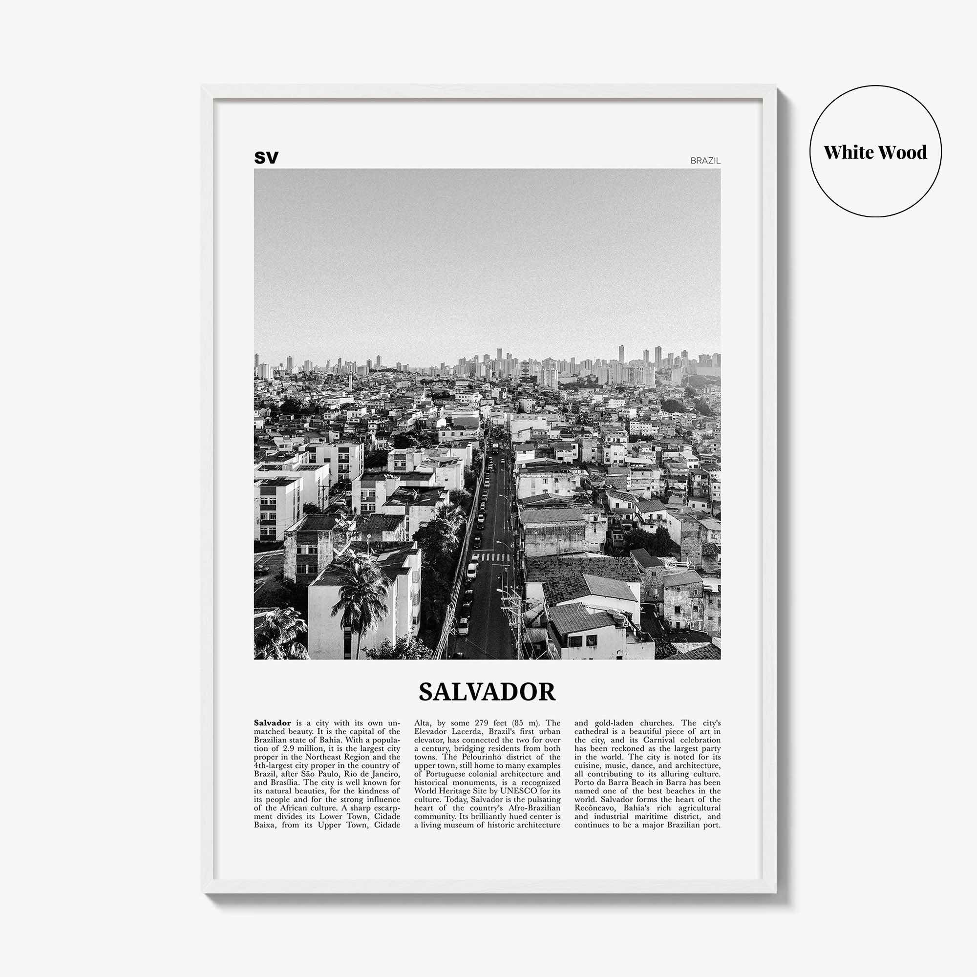 Salvador Print Black and White, Salvador Wall Art, Salvador Poster, Salvador Photo, Salvador Wall Decor, Brazil, Brasil, South America