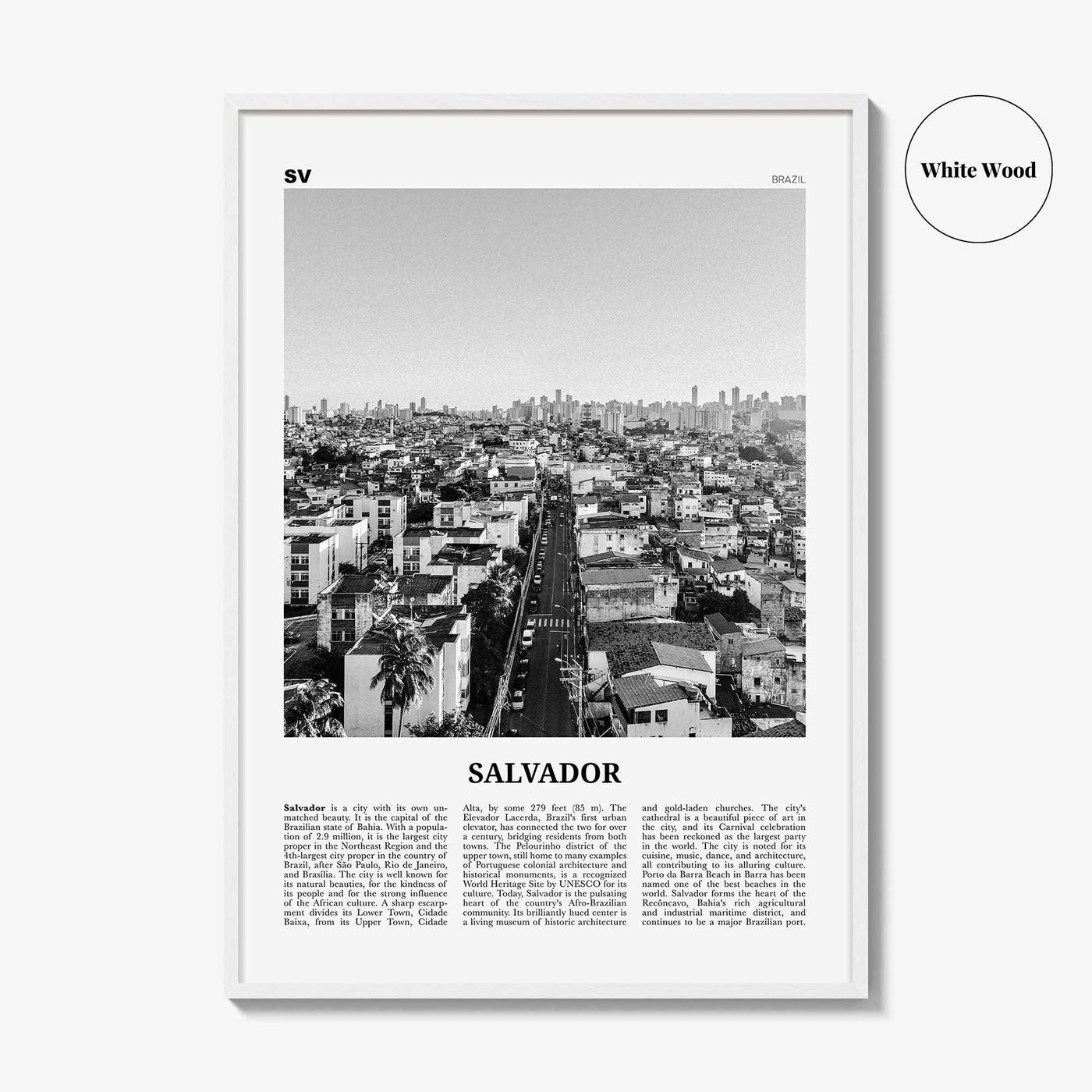 Salvador Print Black and White, Salvador Wall Art, Salvador Poster, Salvador Photo, Salvador Wall Decor, Brazil, Brasil, South America