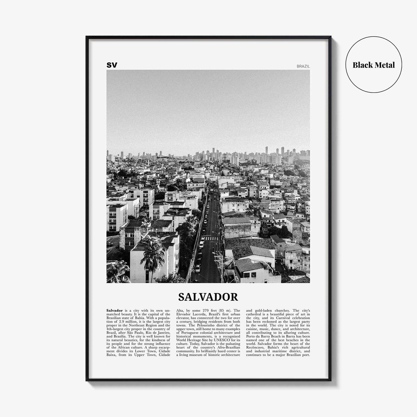 Salvador Print Black and White, Salvador Wall Art, Salvador Poster, Salvador Photo, Salvador Wall Decor, Brazil, Brasil, South America