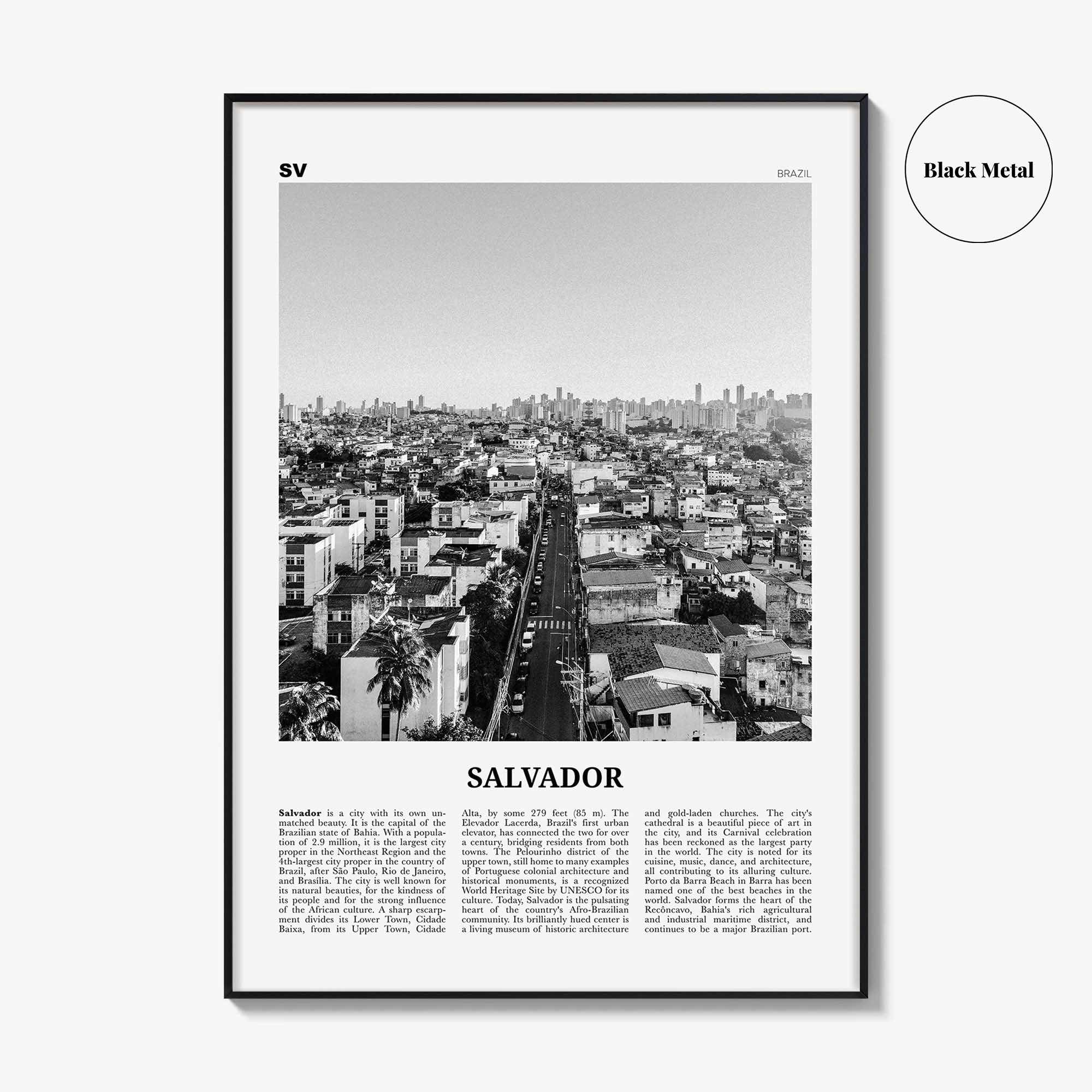 Salvador Print Black and White, Salvador Wall Art, Salvador Poster, Salvador Photo, Salvador Wall Decor, Brazil, Brasil, South America