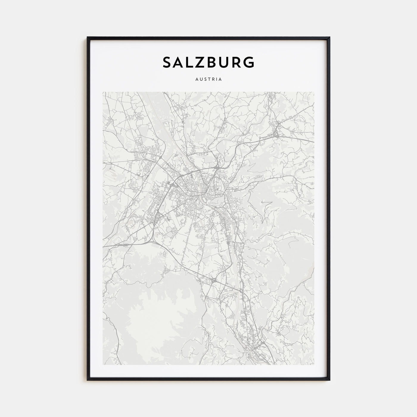 Salzburg Map Portrait Poster